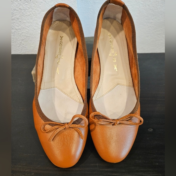 Michele Lipriore Brown Ballet Shoes Sz 38 - Picture 3 of 10